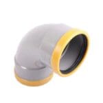 Wavin | PVC  | Bocht 88° | 2 x Mof | 125 mm | Manchet | SN8