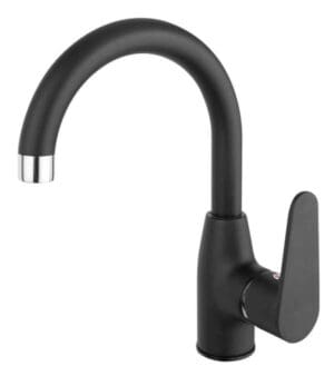 Ferro Algeo Black BAG2ABL | Staande wastafelmengkraan met draaibare uitloop | Zwart