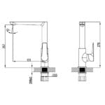 Ferro ADORE staande keukenmengkraan BDR4 Chroom/wit
