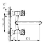 Ferro Standard BST3 Wastafelmengkraan voor Wandmontage – Chroom