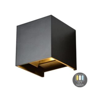Wandlamp Led kubus zwart | 2 x 3 W | CCT Switch