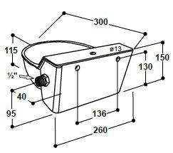 Suevia Drinkbak model 130 P H vlotter verwarmbaar 1/2" - Afbeelding 4