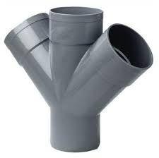 Pipelife | PVC | Dubbel T-Stuk | 3 x Mof - 1 x Spie | 4 x 75 mm | Lijm | Grijs