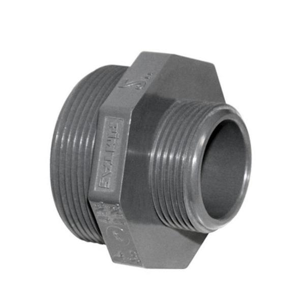 PVC Dubbele verloopnippel 2" x 1½" 2x buitendraad