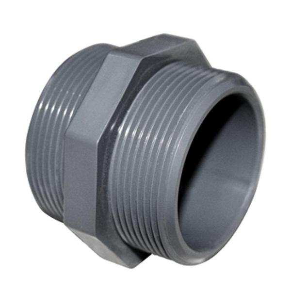 PVC Dubbele nippel 1¼" 2x buitendraad