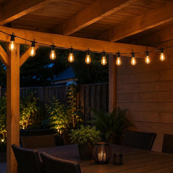 LED lichtslinger 6,5 meter | 10 lampjes | 2700K vlameffect | 24V | IP44